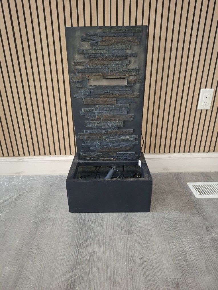 32inch Tall Cascading Stone Wall Fountain Decoration Will Led Light