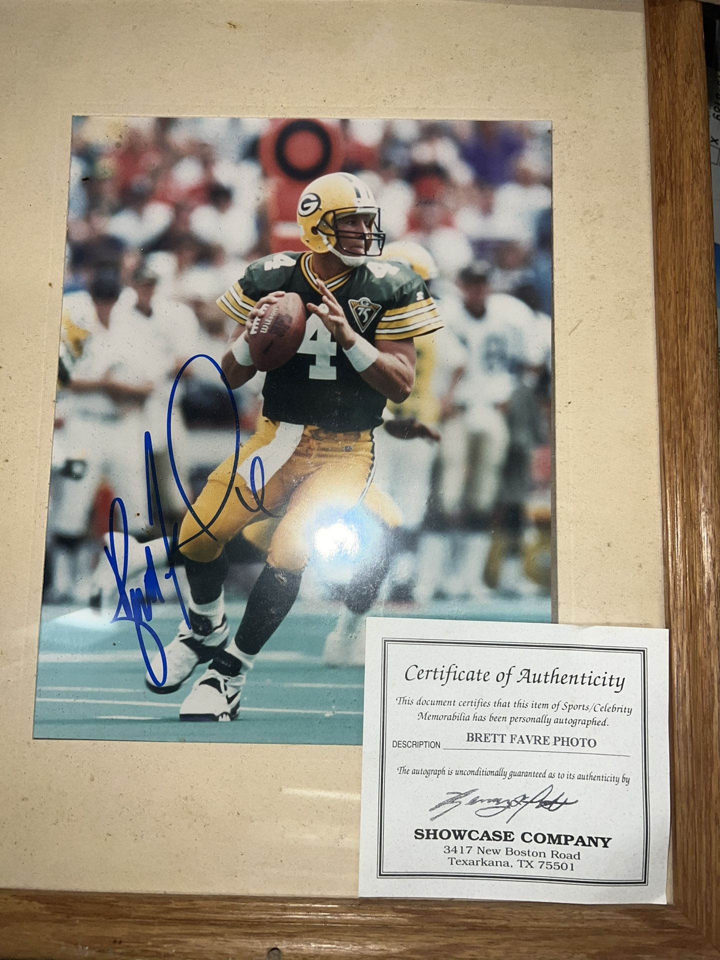 Brett Favre Autographed Picture With COA