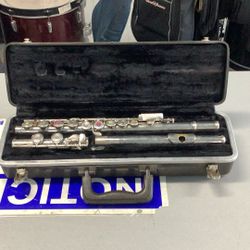Belmone Flute in Bundy case with fish designs