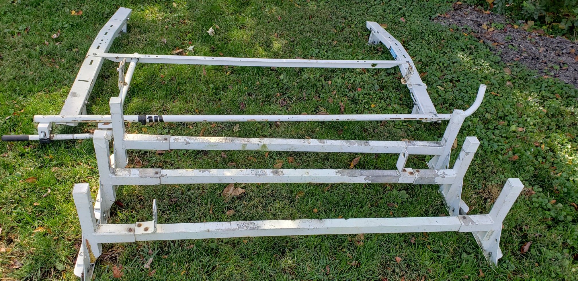 Adrain steel. Van. Ladder rack. And weatherguard. Ladder rack.