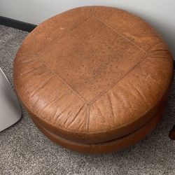 Leather Ottoman 