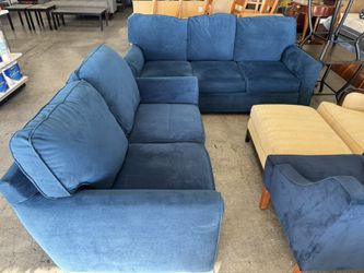 Velvet Sofa and Loveseat, 2 Pc Couch Set 