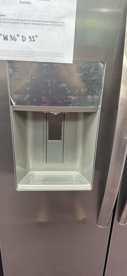 Frigidaire  Galley 22.3 cu Ft counter Depth  36-in Wide Side By Side Refrigerator with Ice Maker, Water and Ice Dispenser ( Fingerprint Resistant Stai