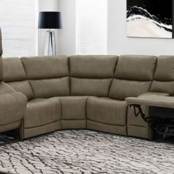 Brand New Brown Super Plush Power Reclining Sectional Sofa w Lift Chair