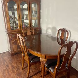 Real wood table + armoire (expandable)  + Two Nighstands