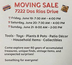Moving Sale (June 19-22)