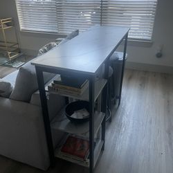 Modern Bar / Breakfast Table Set with 2 Stools