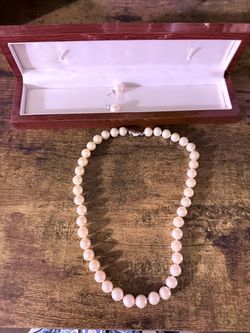 Classic Pearl Necklace & Matching Stud Earrings Set