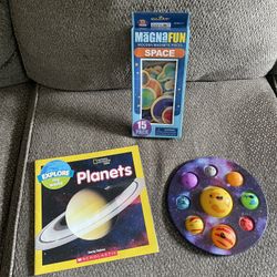 Planets Book, Magnets And Fidget Toy Bundle 