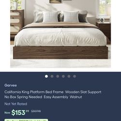 Brand new California king bed frame dark grey