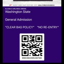 Washington Huskies Vs Washington State Cougars Basketball Ticket