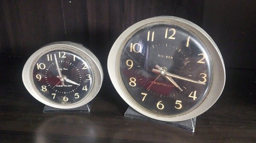 1960s Westclox Big Ben & Baby Ben Alarm Clocks 