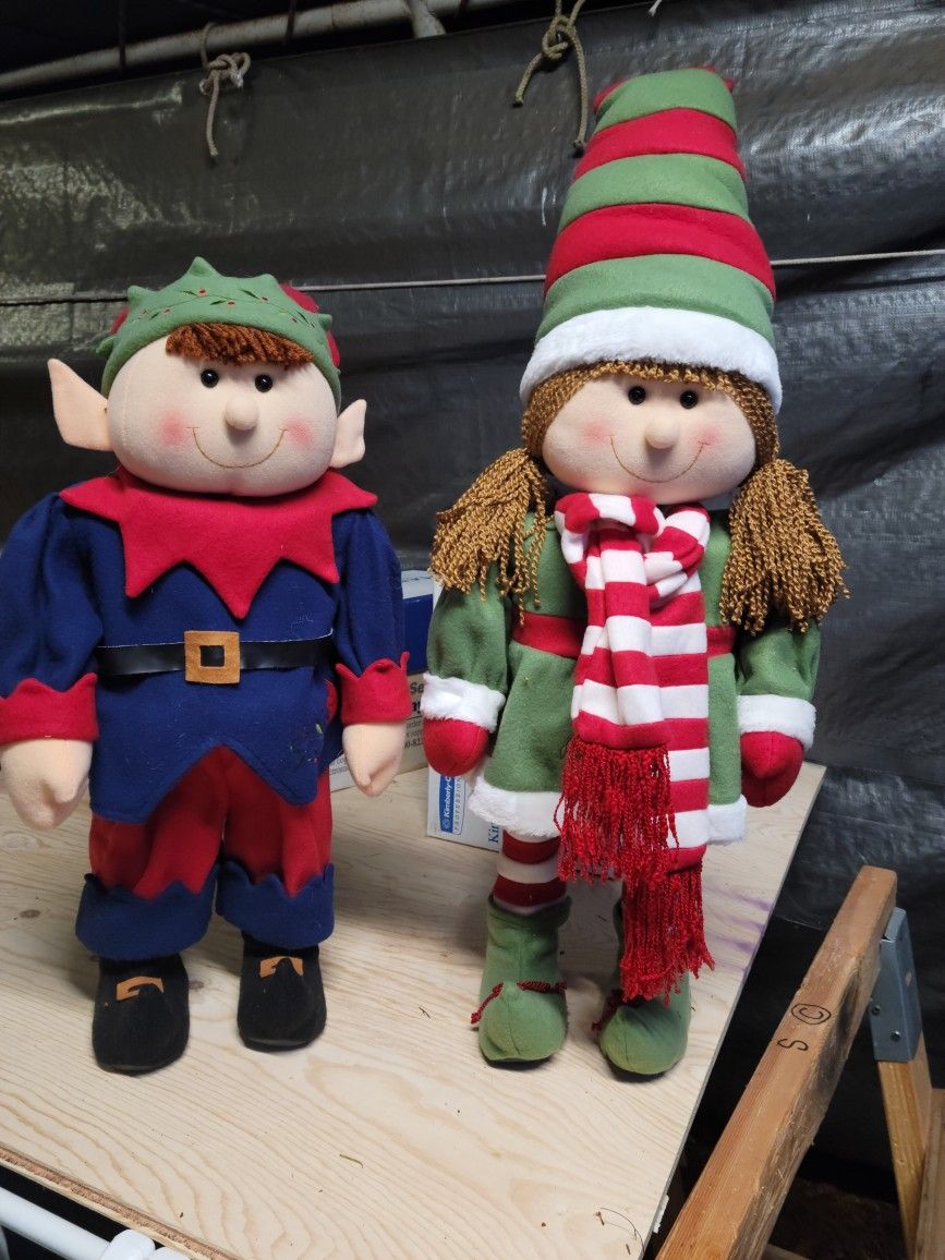Boy And Girl Elf Figures