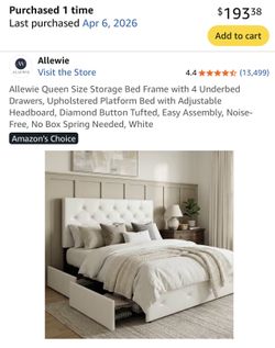 Queen platform bed - White