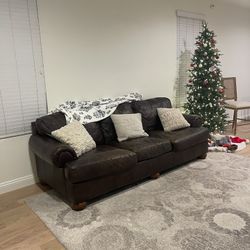 Brown Leather Couch 