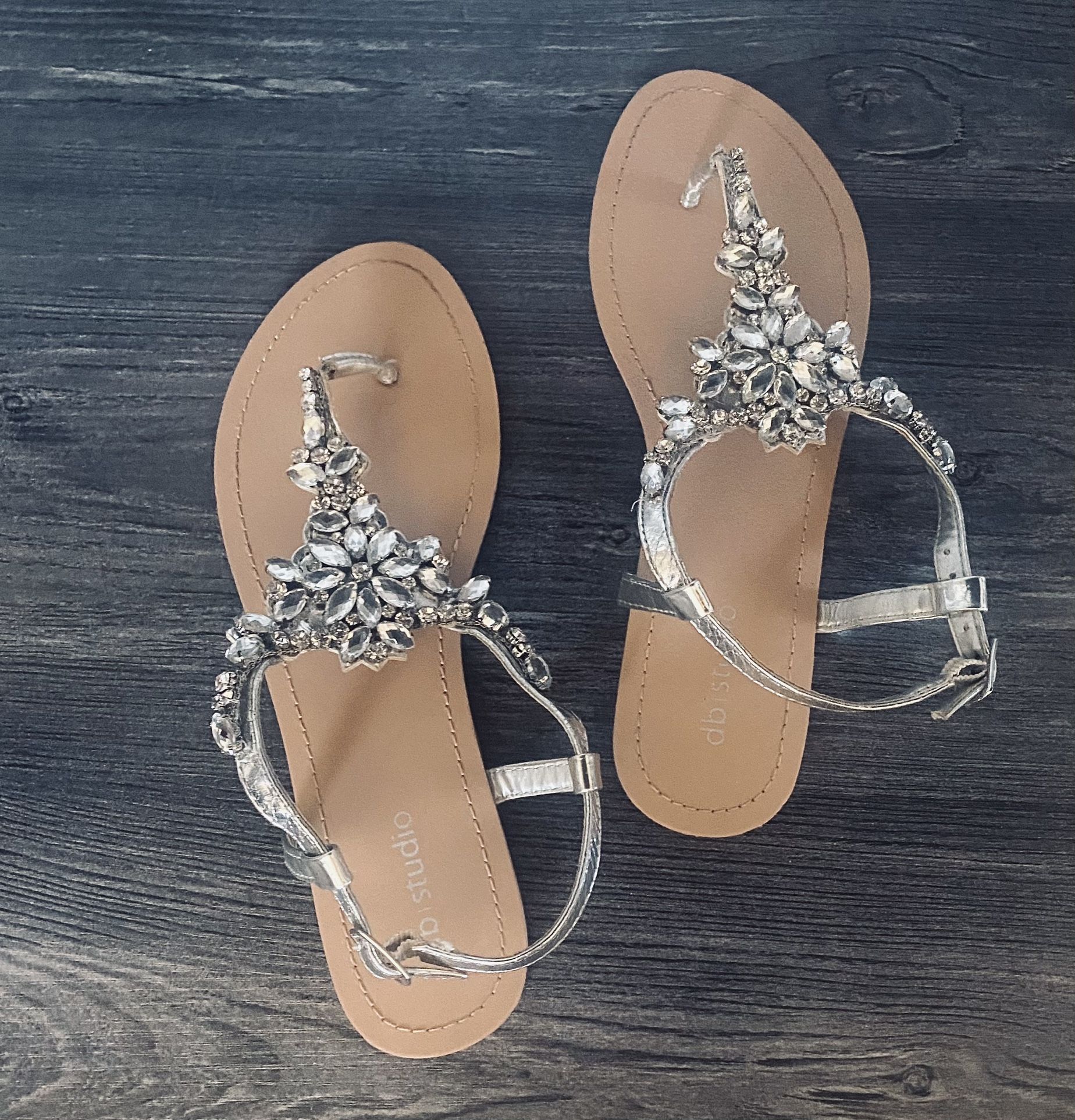 David’s Bridal Jeweled Sandals 