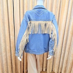Light blue studded denim jacket