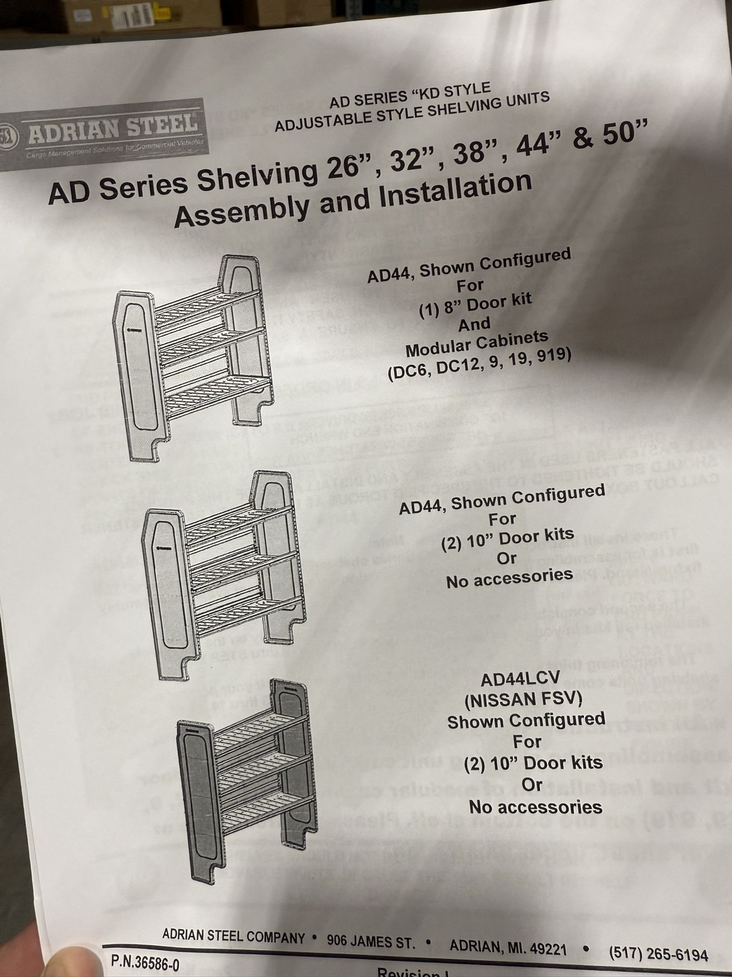 Cargo Van Shelving NEW