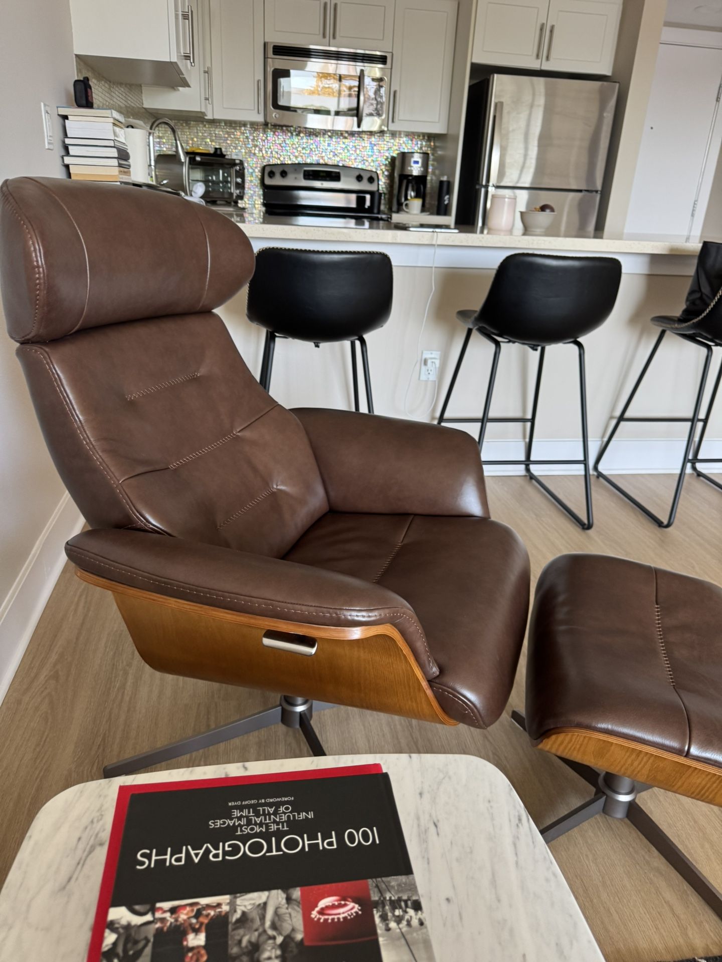 New Leather Chair And Ottoman 