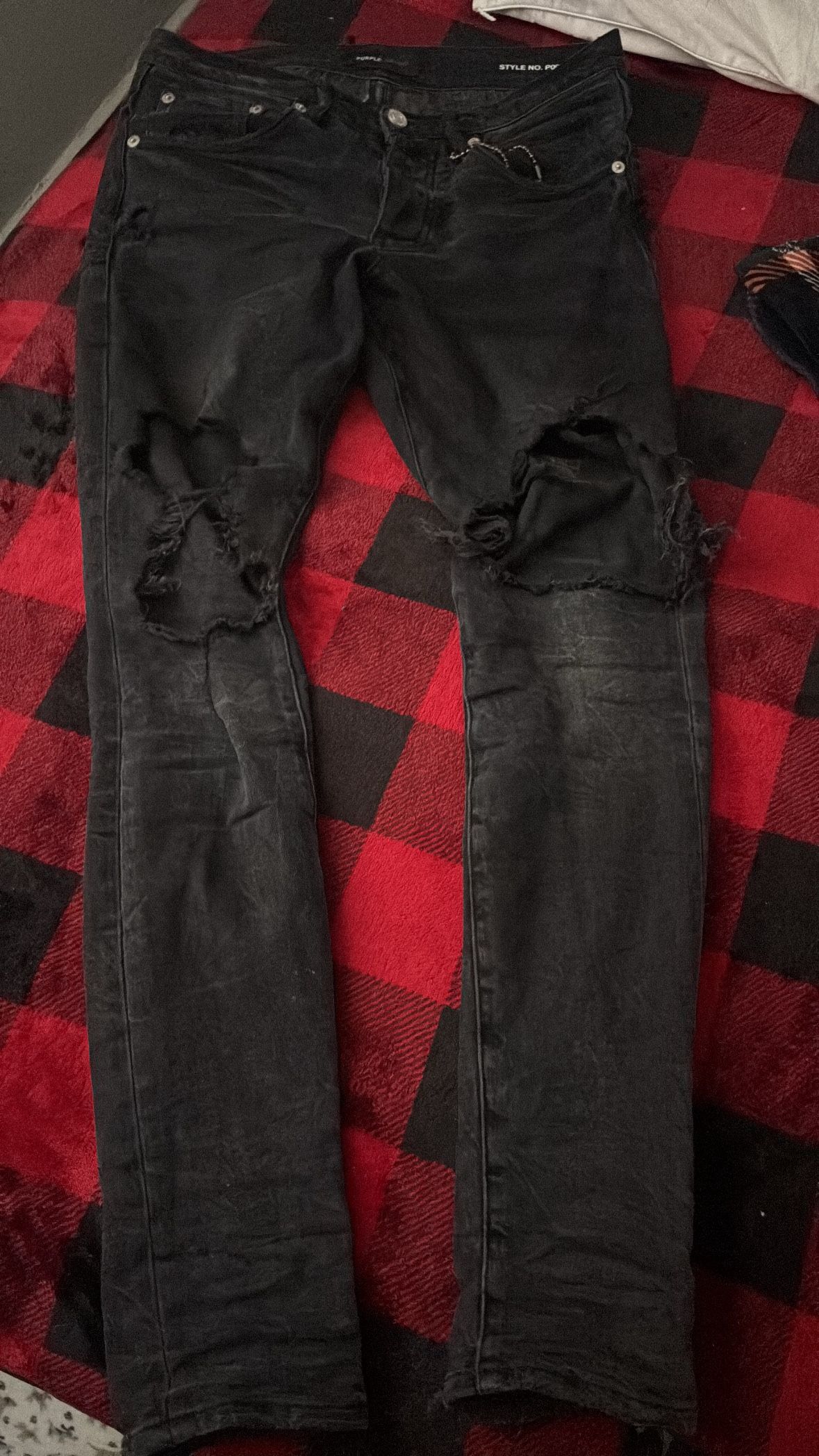 Black Washed Purple Jeans