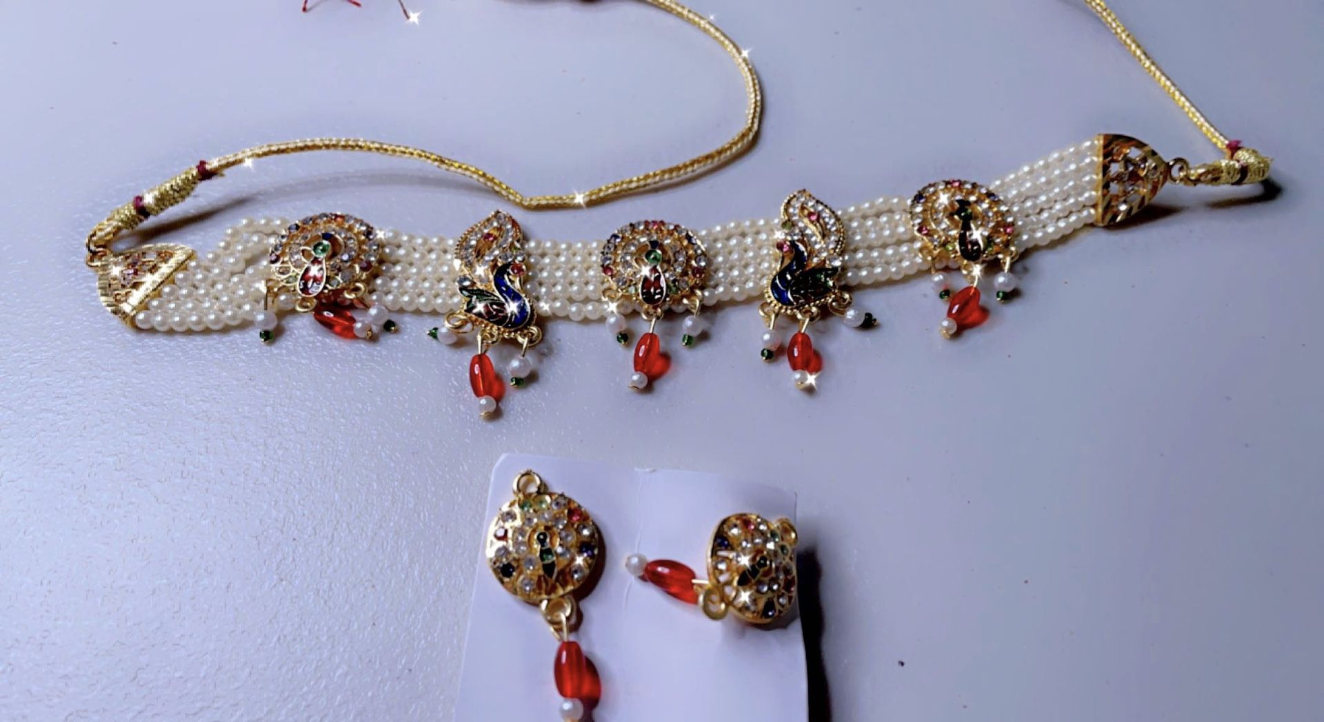 Beautiful Indian /Pakistani Choker Earrings Set