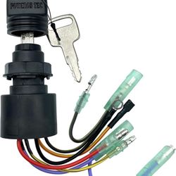 Boat Ignition Switch with Key Replacement for Mercury Mariner Outboard Motor Control Box with 2 Keys 3 Position 6 Wire Connectors 