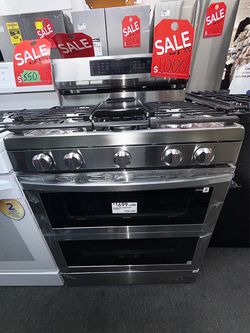 Samsung Flex Duo Freestanding Air-Fry Con. Double-Oven Gas Range (Stainless Steel)