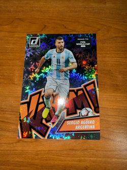 2025-26 PANINI DONRUSS ROAD TO FIFA WORLD CUP 26 OVERSIZED SERGIO AGUERO KABOOM CARD