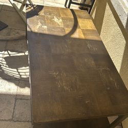 Large Industrial Coffee Table with Wheels (50" x 28")