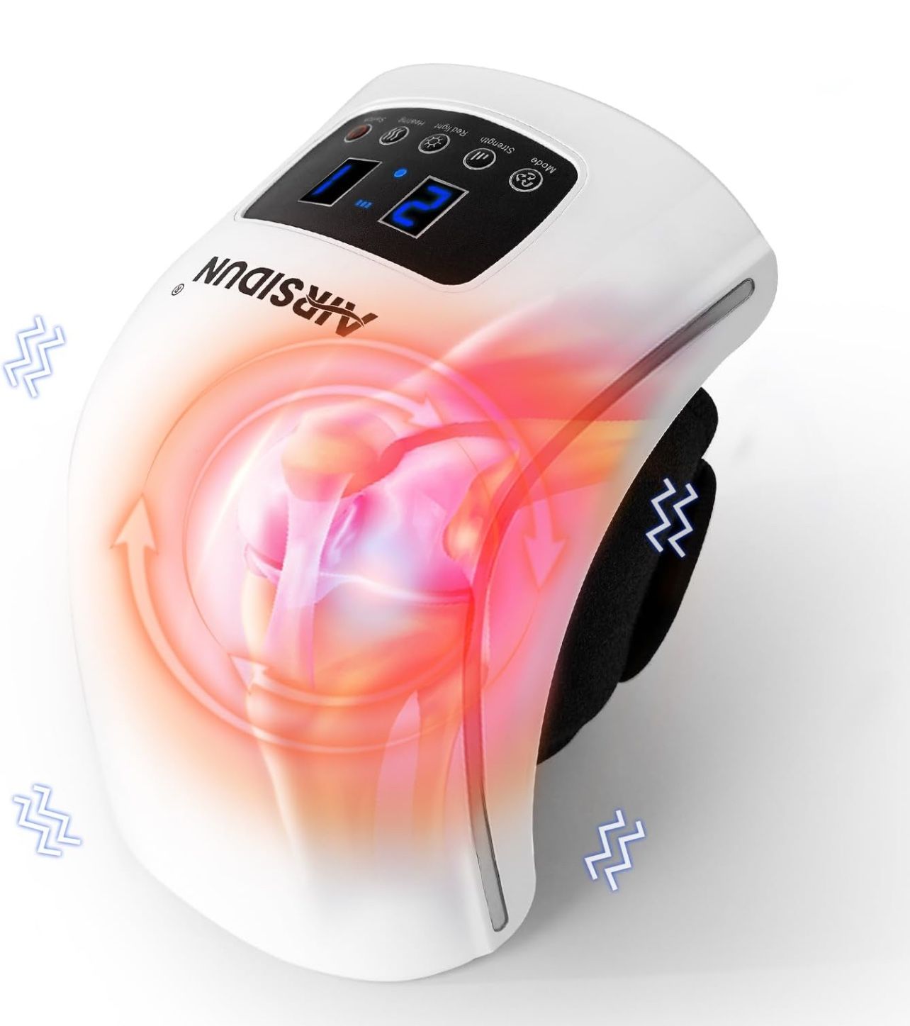 AIRSIDUN Cordless Knee Massager with Heat and Compression，Intelligent