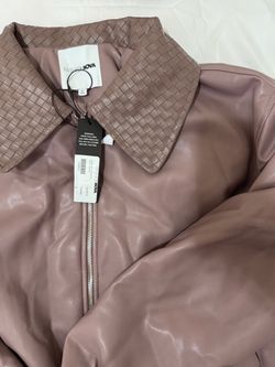 NWT Fashion Nova Mauve Faux Leather Jacket Size Small