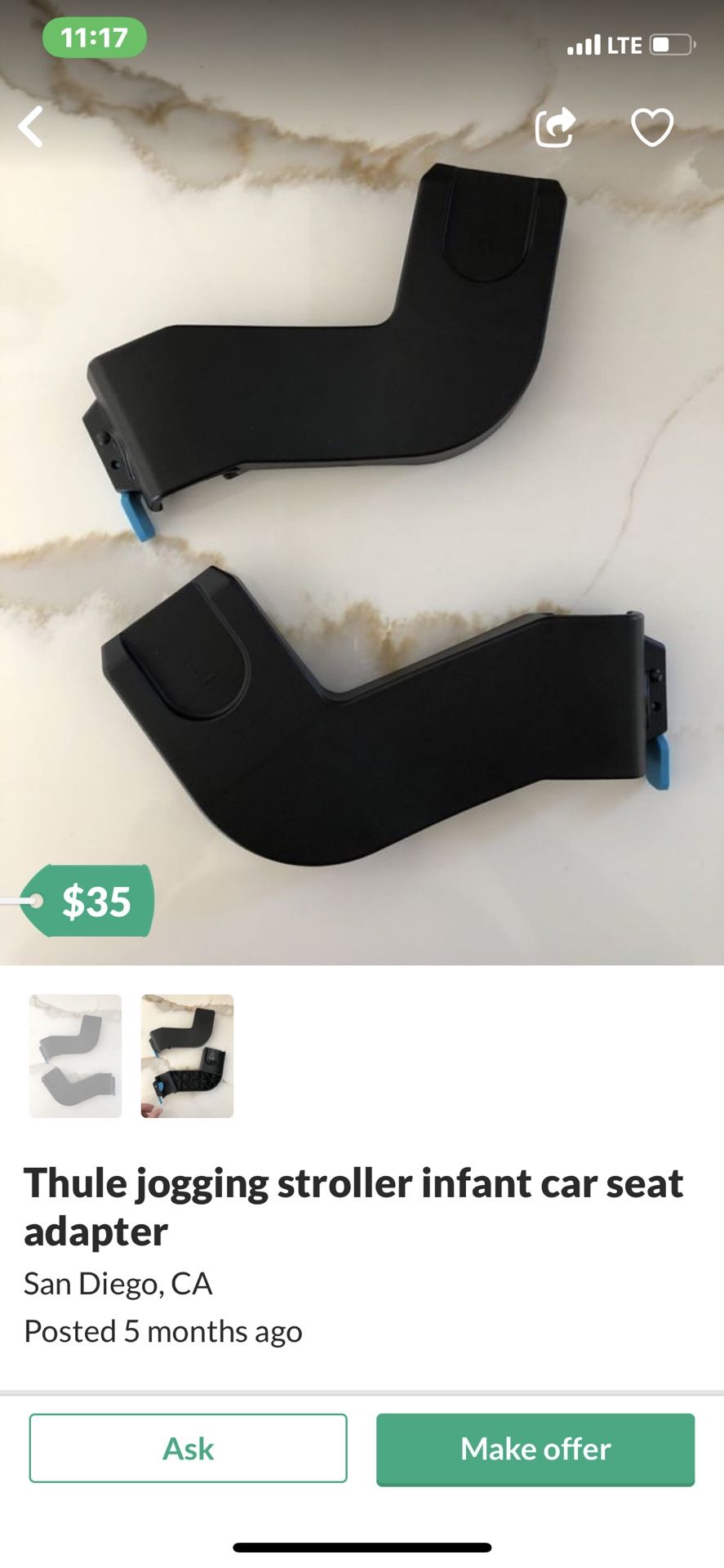 Thule Urban Car seat Adapter