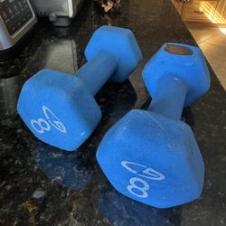 Champion 8lbs neoprene Dumbbells - blue
