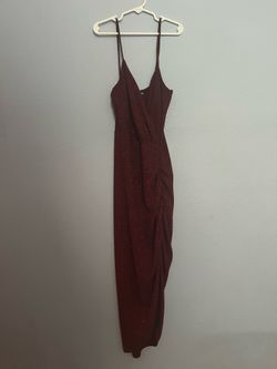 Windsor Burgundy V-neck Midi Dress