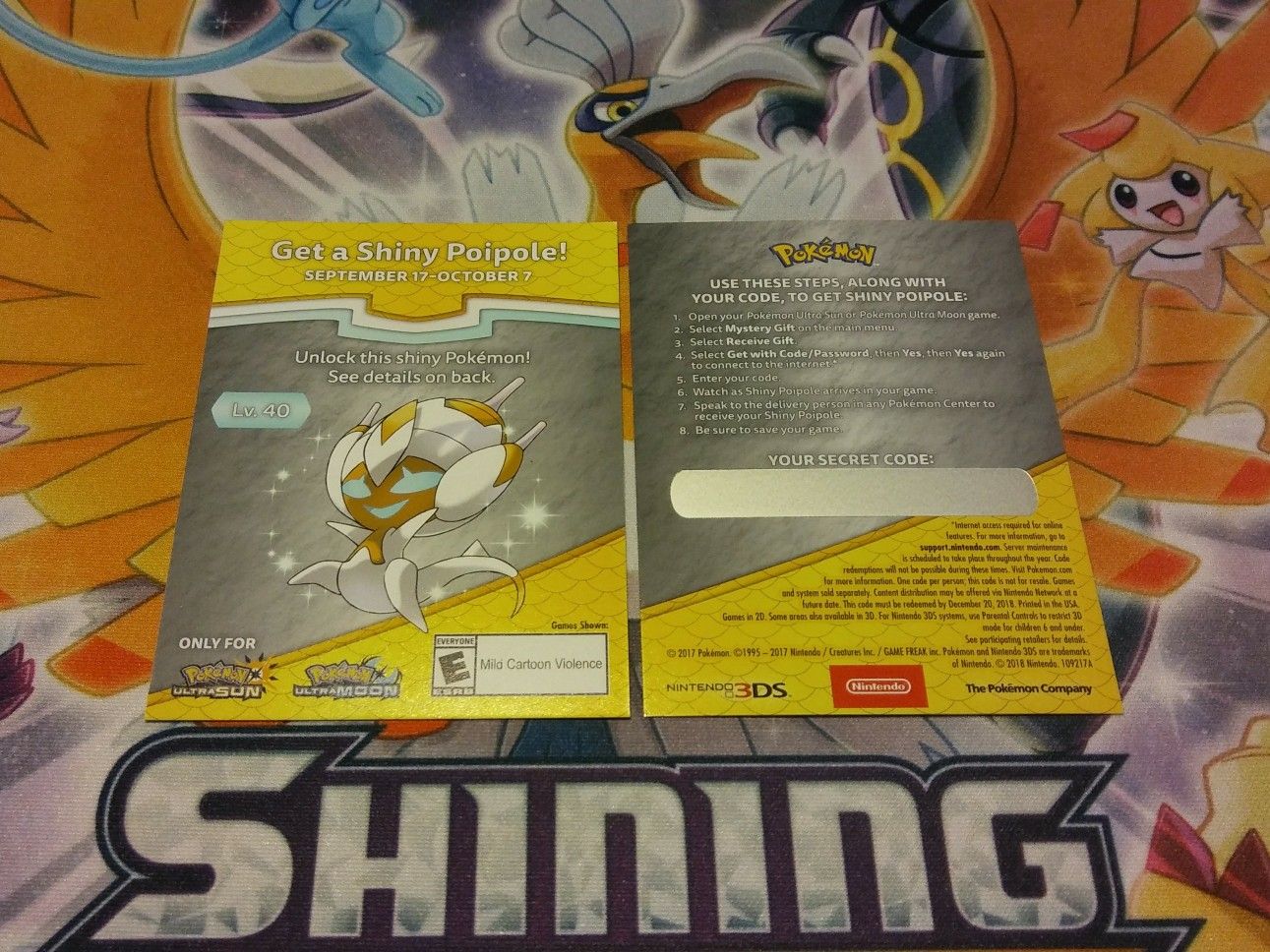 Nintendo 3DS Pokemon USUM GameStop Exclusive Shiny Poipole Event Code