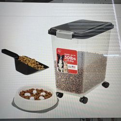 Brand New Rolling Dog Food Storage 