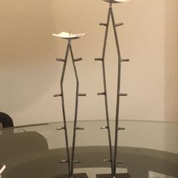 Tall Candle stick black designer accent pieces Vintage