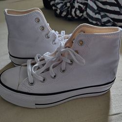 White platform Converse