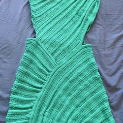 Green one-shoulder cover-up
