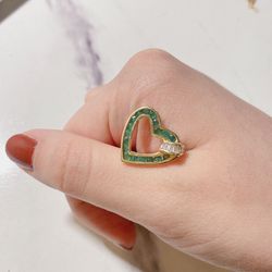 Emerald Diamonds 14k Gold Heart Pendant