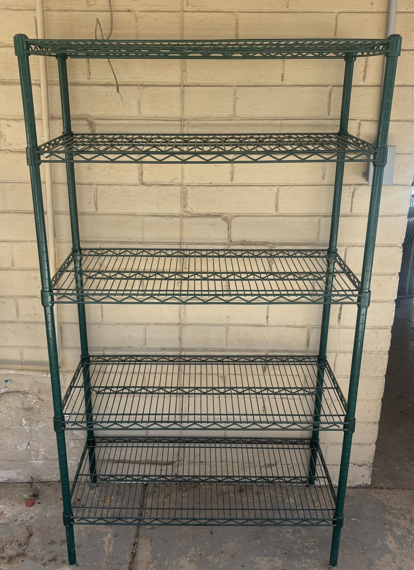 5 Tier Green Wire Rack Shelf