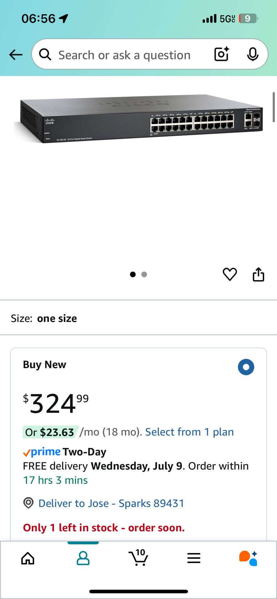 CISCO DESIGNED SG200 26 Gigabit Ethernet Smart Switch with 24 10/100/1000 Ports and 2 Combo Mini GBIC Ports (SLM2024T NA), one size