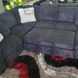 Black Sectional Pull Out Sofa Sleeper Cash Only 