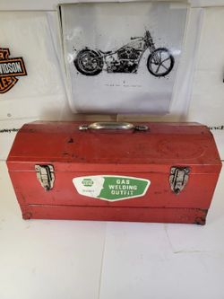 Vintage NAPA Gas Welding Outfit Red Metal Toolbox Case USA Empty Box