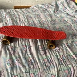Kryptonics 1965 Style Classic Torpedo Skateboard 22" Red with Metal Trucks Swirl