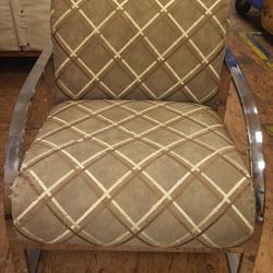 Beautiful Vintage Milo Baughman For Thayer Coggin Suede / Chrome Mid Century Modern Lounge Chair.