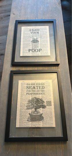 Bathroom Wall Art Framed Prints Set of 4