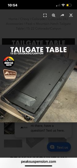 PEAK X MOUNTAIN HATCH TAILGATE TABLE | 15-22 COLORADO/CANYON