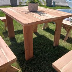 Brand New Patio Wood Table Set