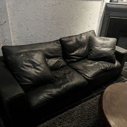 Restoration Hardware Full Leather Cloud Sofa 